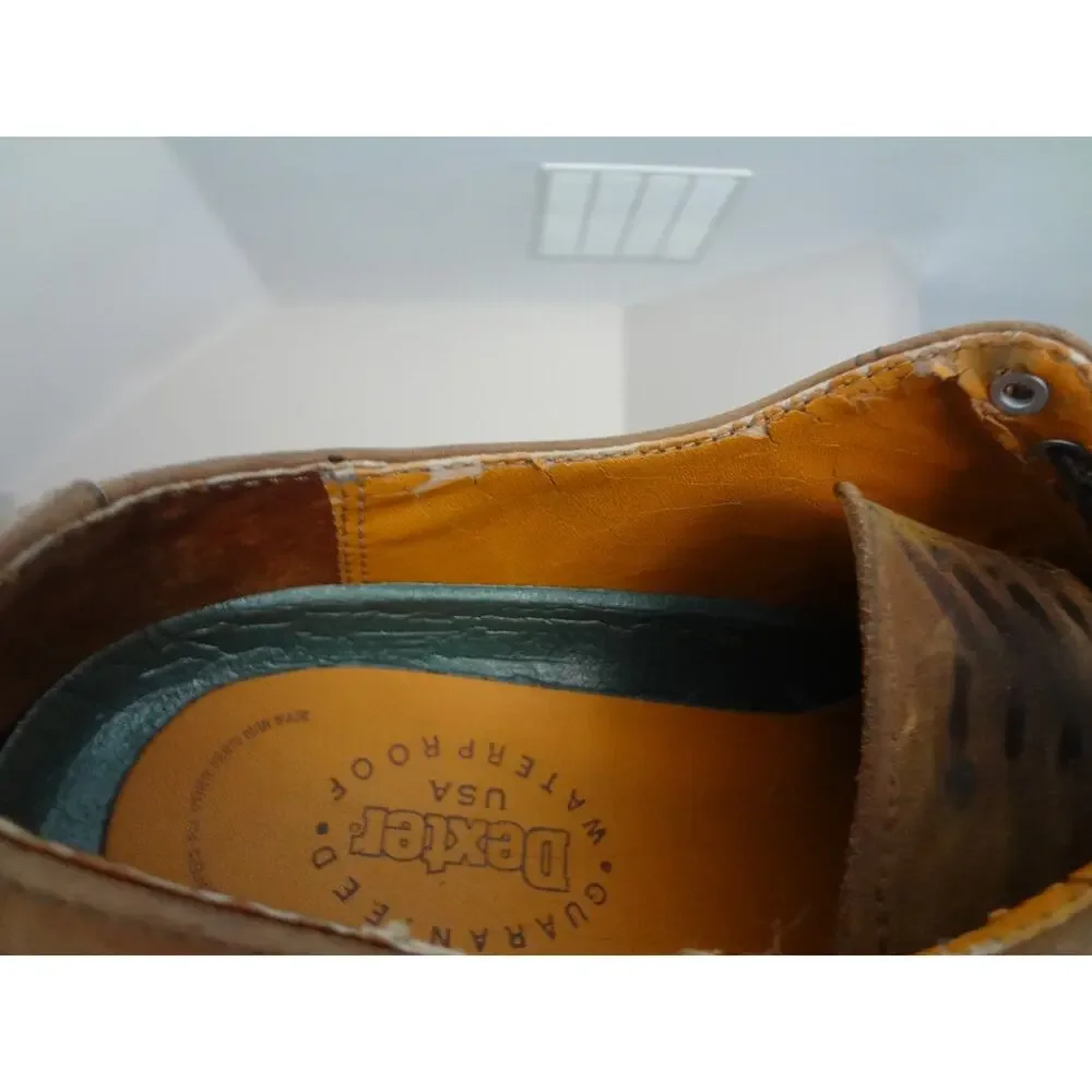 Vintage 90s DEXTER USA Brown Platform Oxford Brogue Nubuck Leather Mens 12